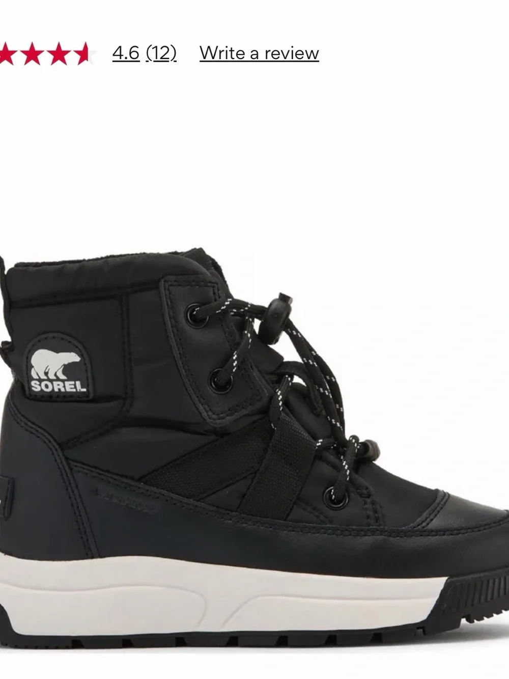 Sorel Kids Whitney II Plus Lace Winter Boot - Black